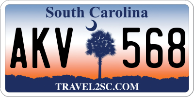 SC license plate AKV568