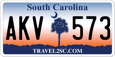 SC license plate AKV573