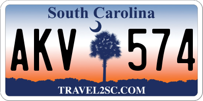 SC license plate AKV574