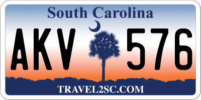 SC license plate AKV576