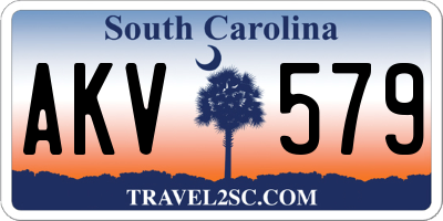 SC license plate AKV579