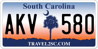 SC license plate AKV580