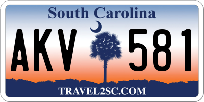 SC license plate AKV581