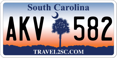 SC license plate AKV582