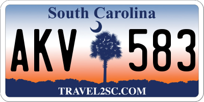 SC license plate AKV583