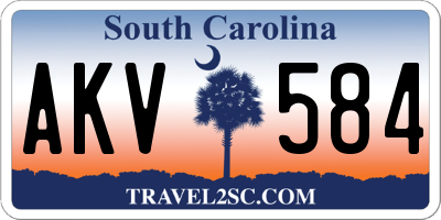SC license plate AKV584