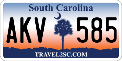 SC license plate AKV585