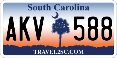 SC license plate AKV588