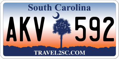 SC license plate AKV592