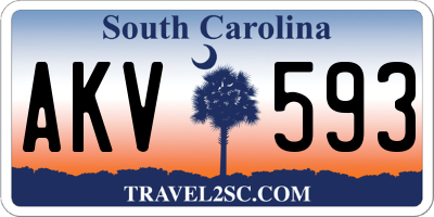 SC license plate AKV593