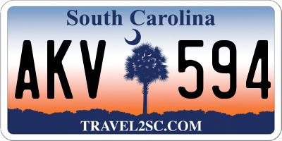 SC license plate AKV594