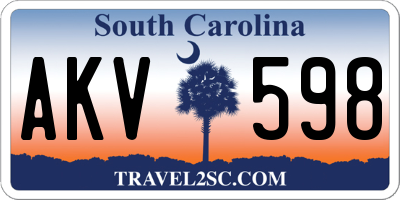 SC license plate AKV598