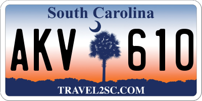 SC license plate AKV610