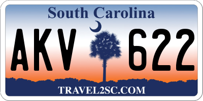 SC license plate AKV622