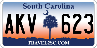SC license plate AKV623