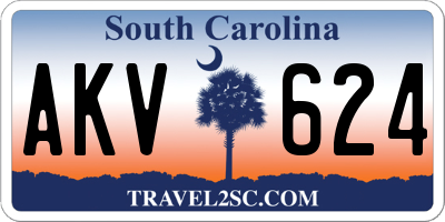 SC license plate AKV624