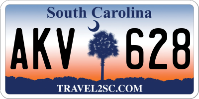 SC license plate AKV628