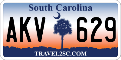 SC license plate AKV629