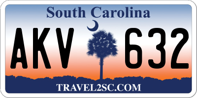 SC license plate AKV632