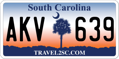 SC license plate AKV639