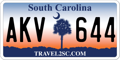 SC license plate AKV644