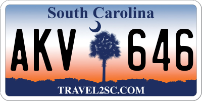 SC license plate AKV646