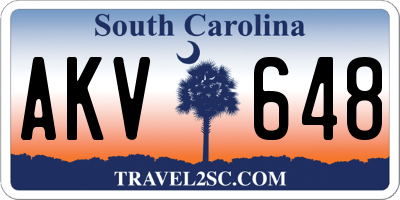 SC license plate AKV648