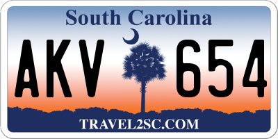 SC license plate AKV654