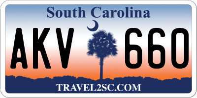 SC license plate AKV660