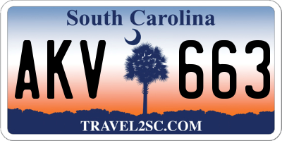 SC license plate AKV663