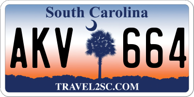 SC license plate AKV664