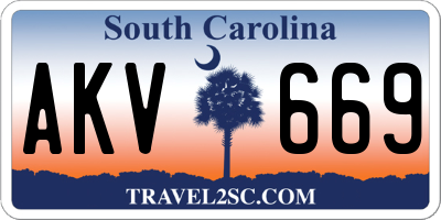 SC license plate AKV669