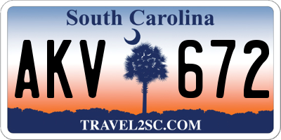 SC license plate AKV672