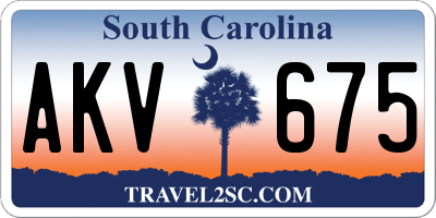 SC license plate AKV675