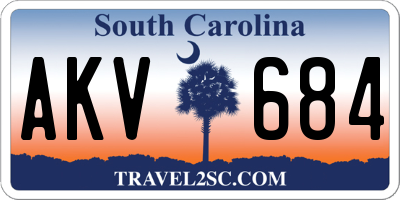 SC license plate AKV684