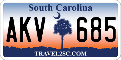 SC license plate AKV685