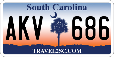 SC license plate AKV686