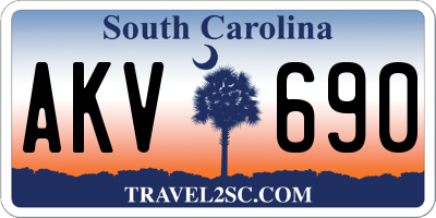 SC license plate AKV690