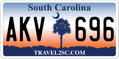 SC license plate AKV696