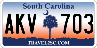 SC license plate AKV703