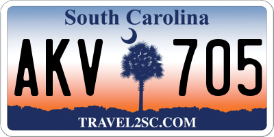 SC license plate AKV705