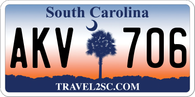 SC license plate AKV706
