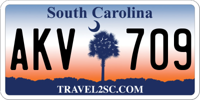 SC license plate AKV709