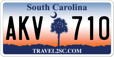 SC license plate AKV710