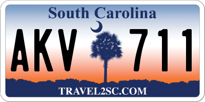 SC license plate AKV711