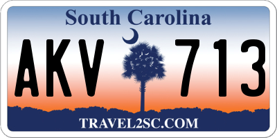 SC license plate AKV713