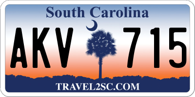 SC license plate AKV715