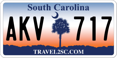 SC license plate AKV717