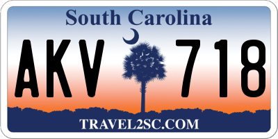 SC license plate AKV718