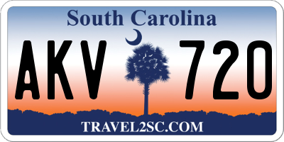 SC license plate AKV720